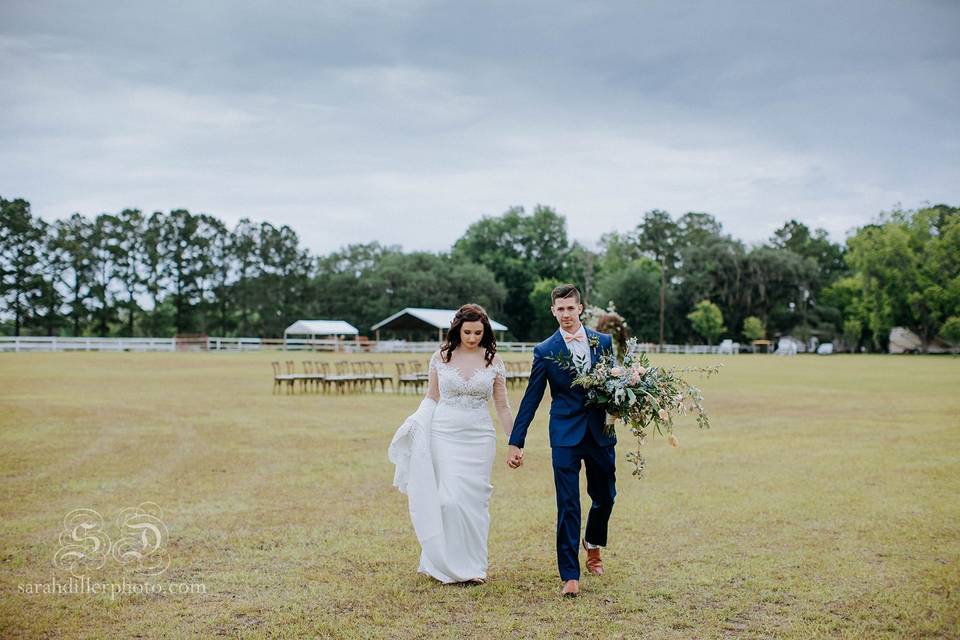 Bride and Groom in the Meadow