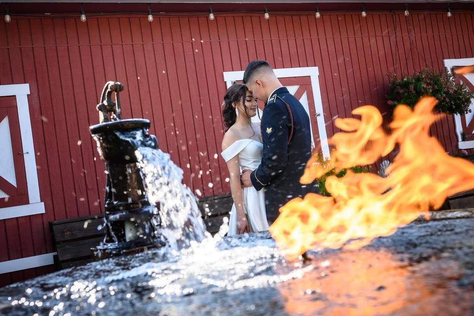 Fire Fountain at The Barn