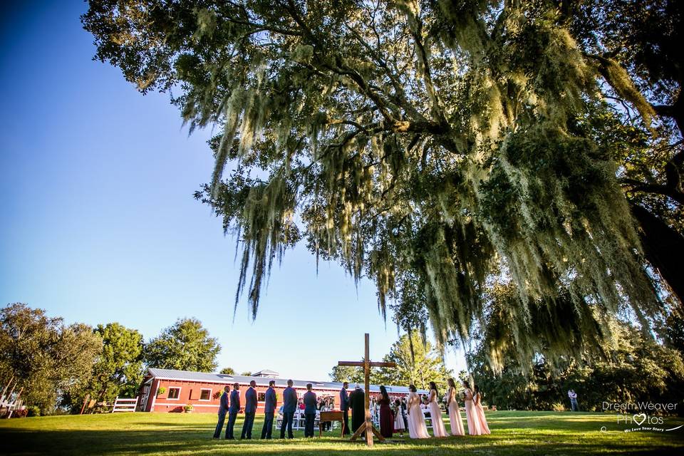 Ceremony behind The Barn