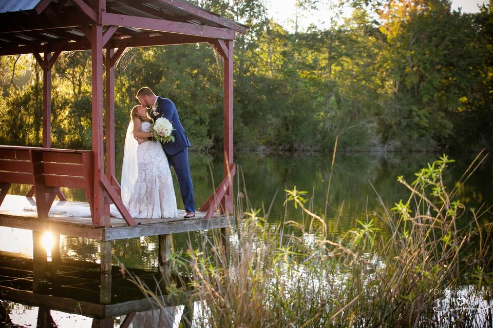 Couple on fishing pier