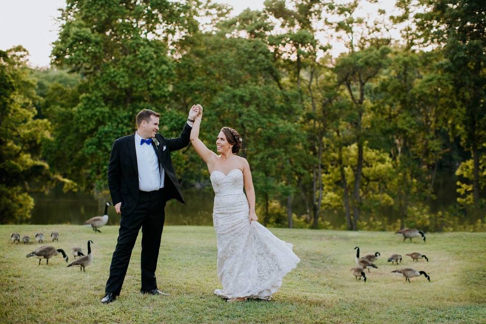 Couple with Canadian Geese