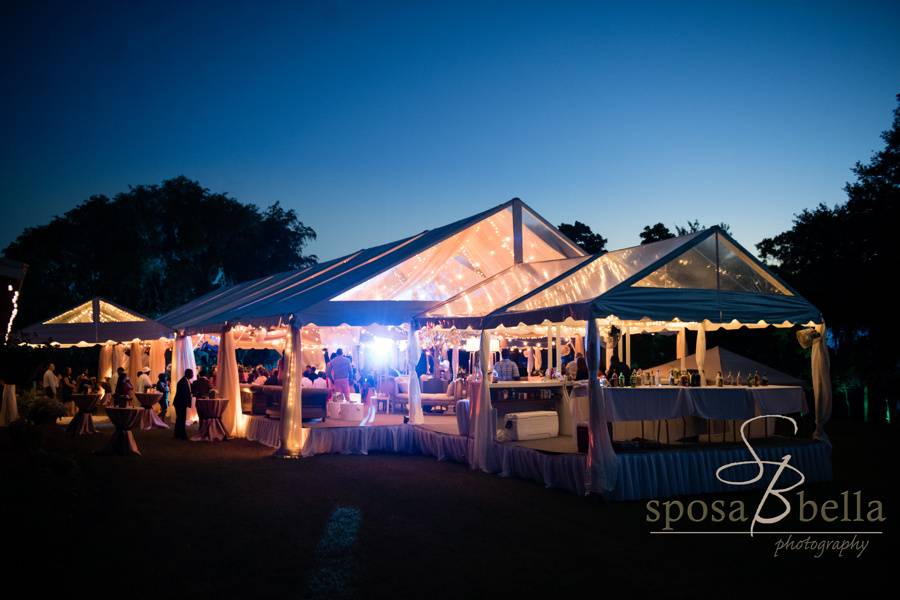 Barn with Tent After dark