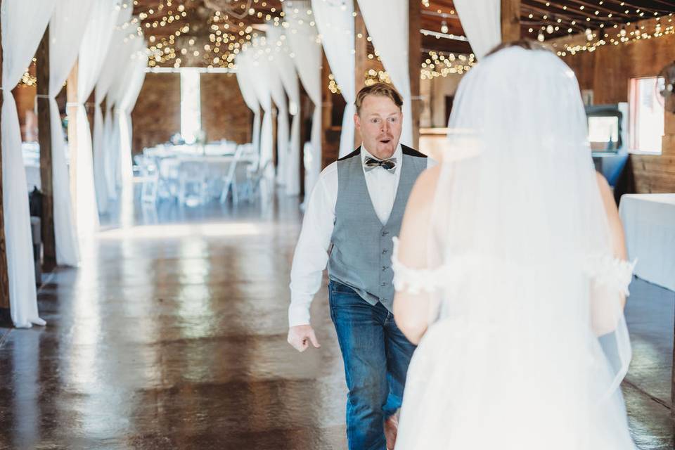 First look bride and groom