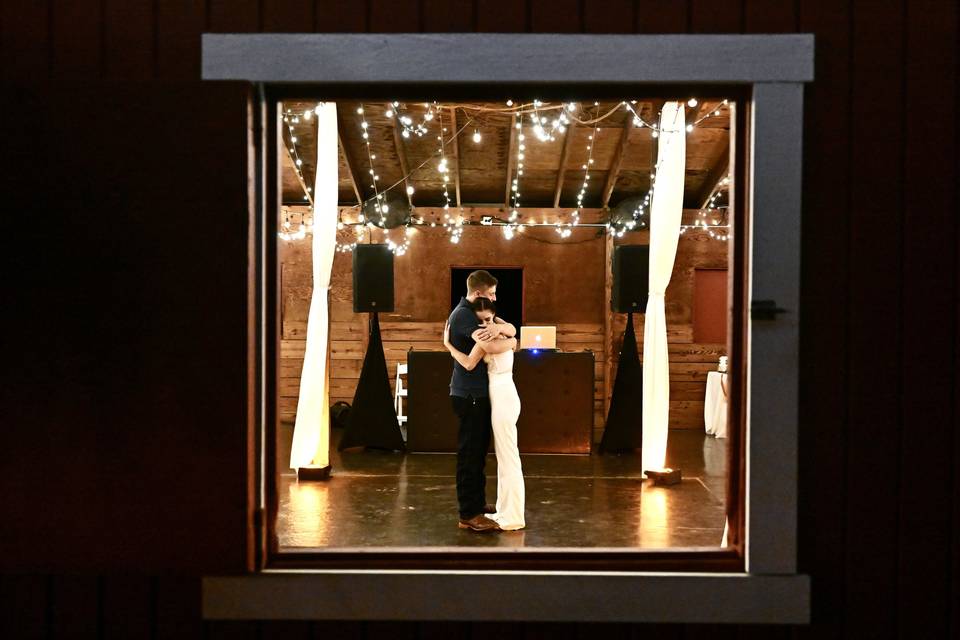 Last Dance through Barn window