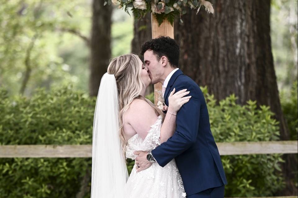 Bride and Groom at Tree