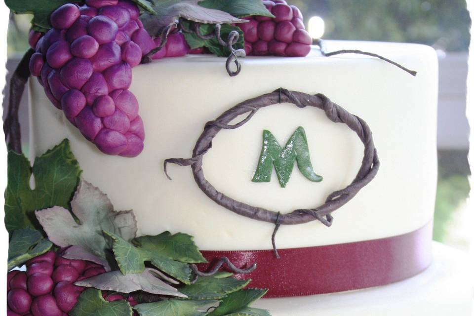 This cake was made for a couple holding their wedding at a local vineyard.