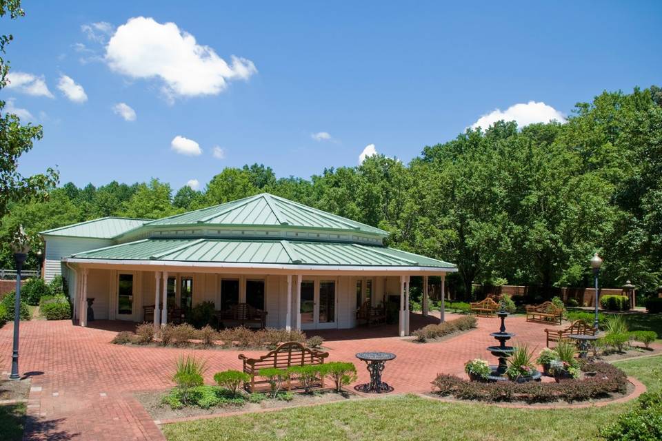 Blue Heron Center  outdoor patio used for ceremony