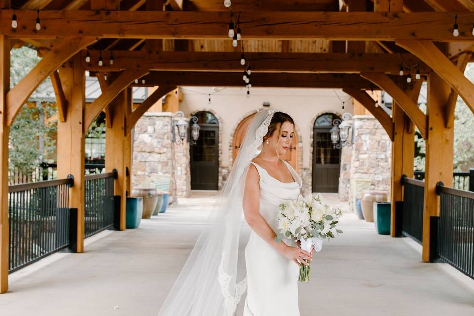 Bride through west window