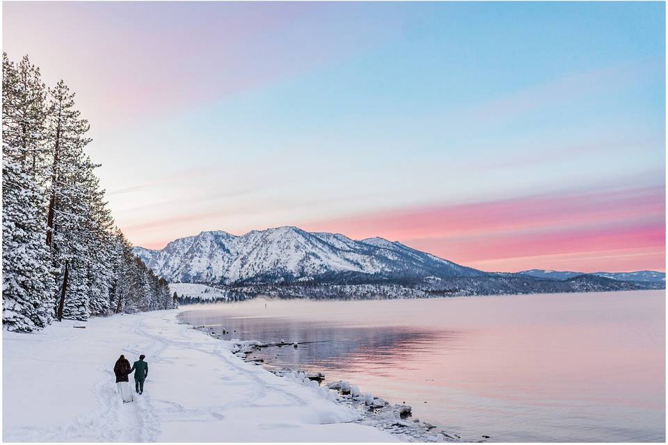 Snowy wedding in Tahoe