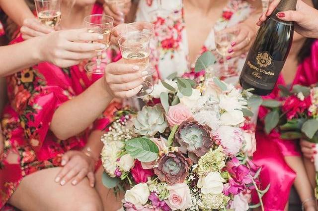 Bride and her wedding party