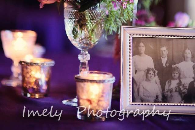 Tablescape - deep purples