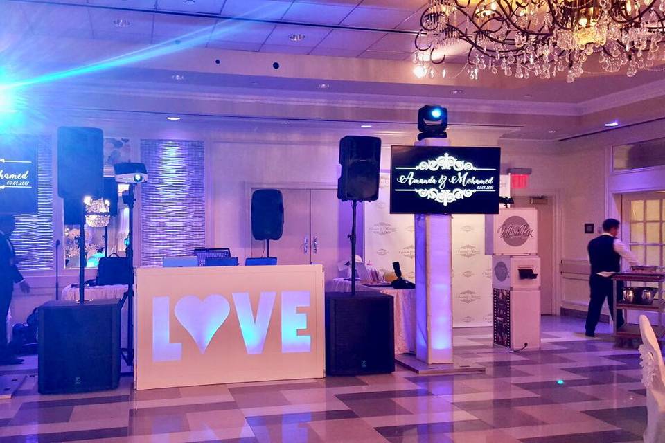 Love facade setup with led tv