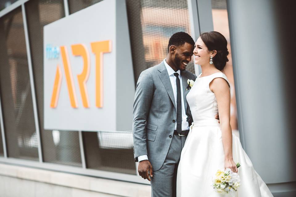 Couple Outside of Hotel