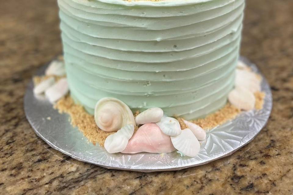 Buttercream beach theme cake