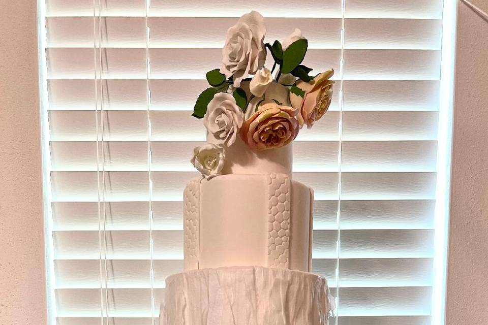 White wedding cake