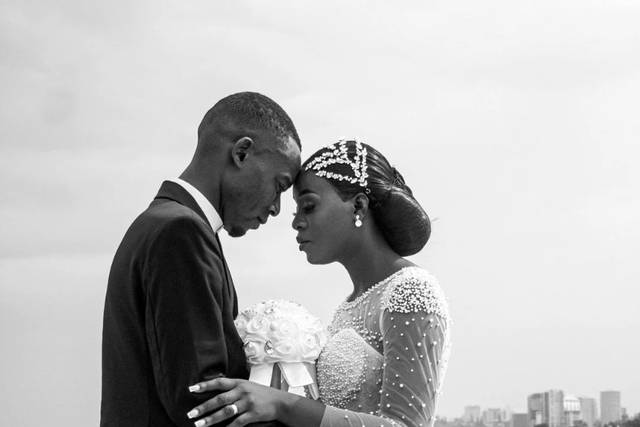 Married couple wedding photos