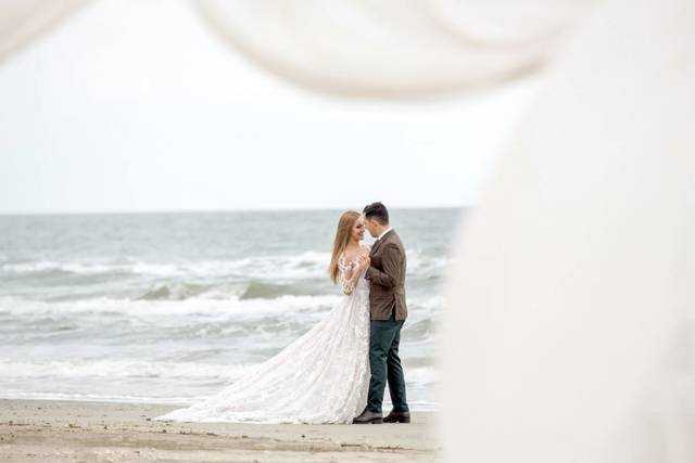 Wedding couple on the beach