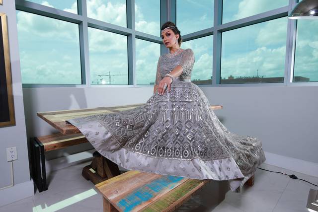Peach Color Designer Net Fabric Gown Collection – garment villa