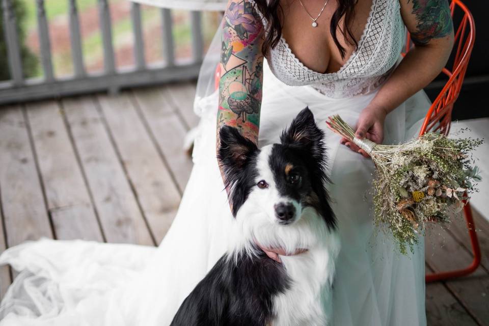 Bride and her pup