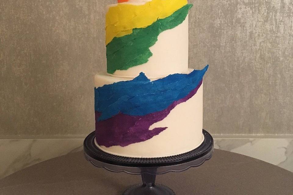 rainbow wedding cakes