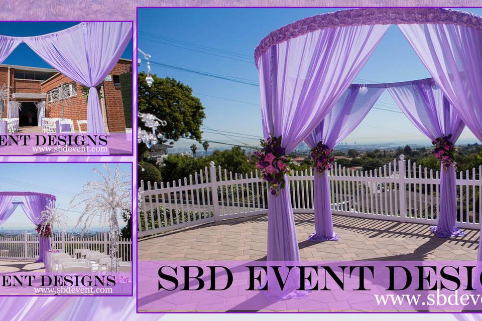 Lavender Round Canopy with fresh Flowers