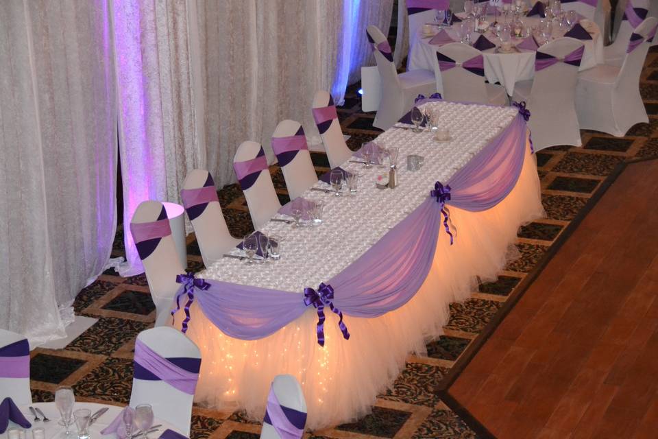 Fantasy Table Skirt(R) created and patented by SBD Events