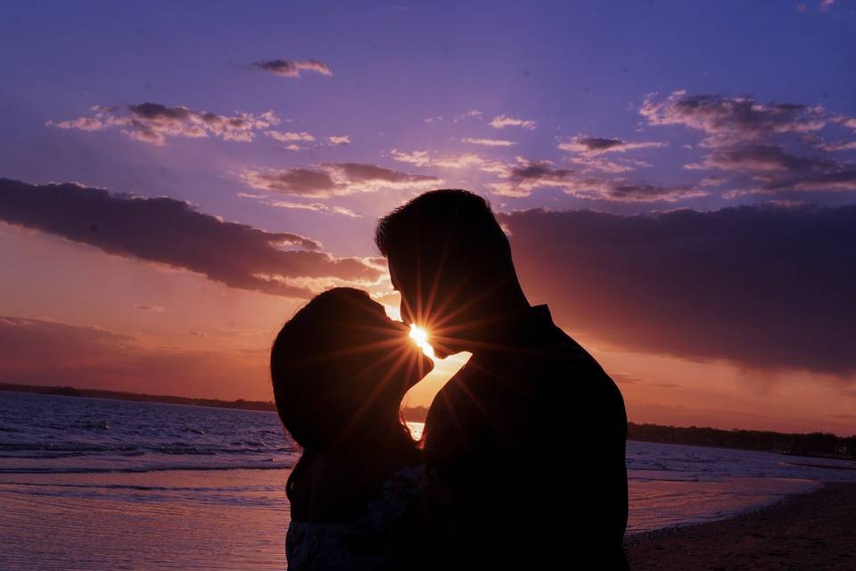 Engagement at sunset