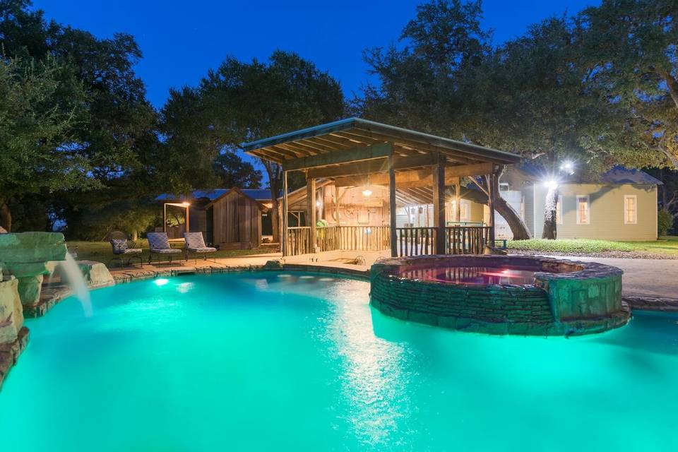 Pool Area/Swim-up Bar at Night