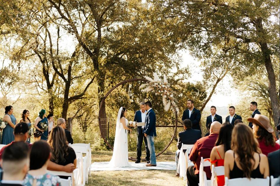 Outdoor Ceremony by Fence