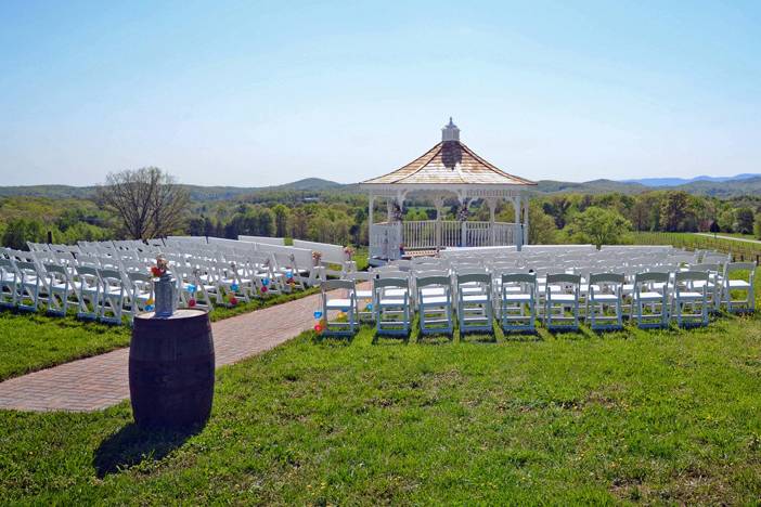 Ceremony area at the Three Sisters Vineyards, Inc .