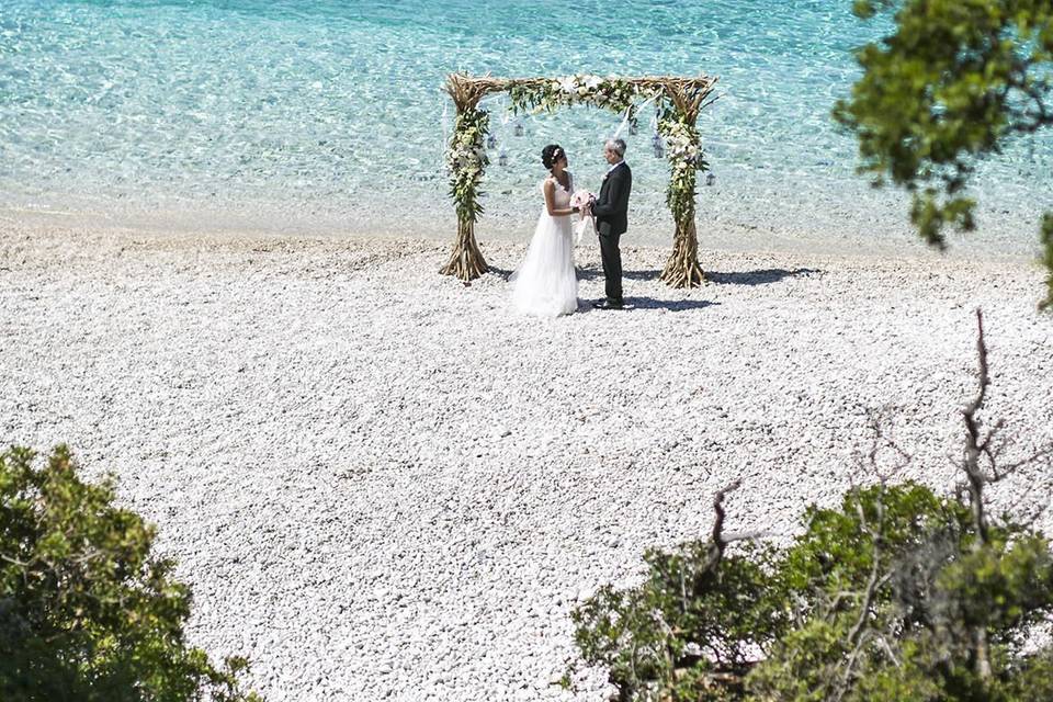 Elopment in a magical scenery..the blue palette of Ionian Sea.