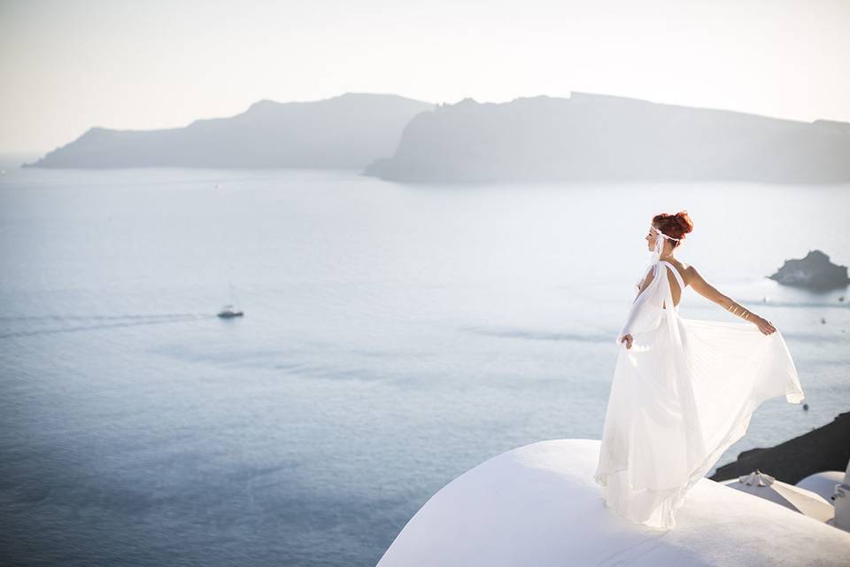 Portrait session in Santorini island.