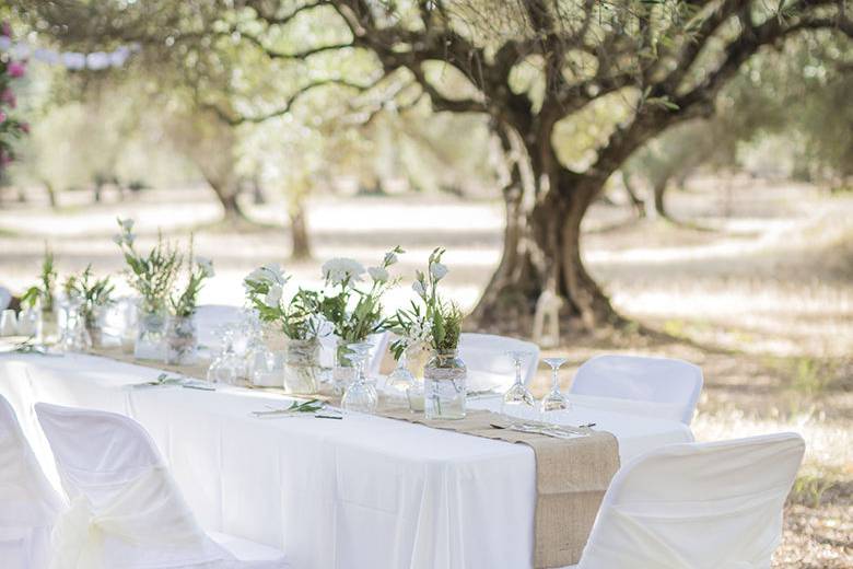 Wedding table set.