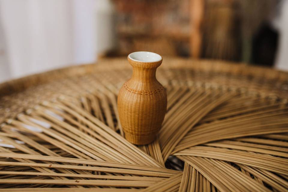 Faux Rattan Bud Vase