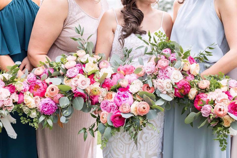 Colorful floral bouquets