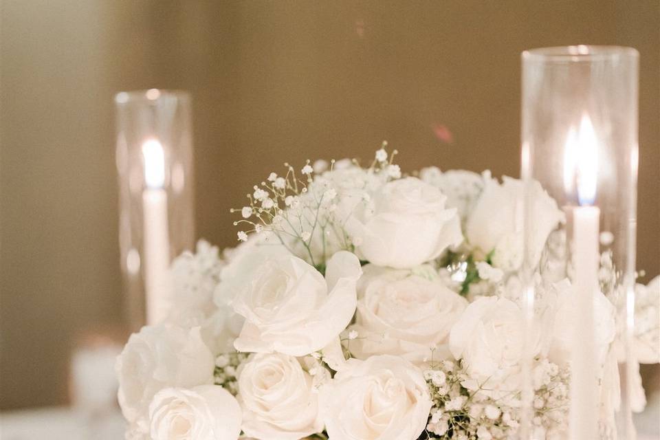 Wedding reception florals