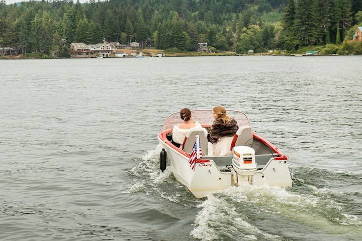 Post-ceremony lake ride