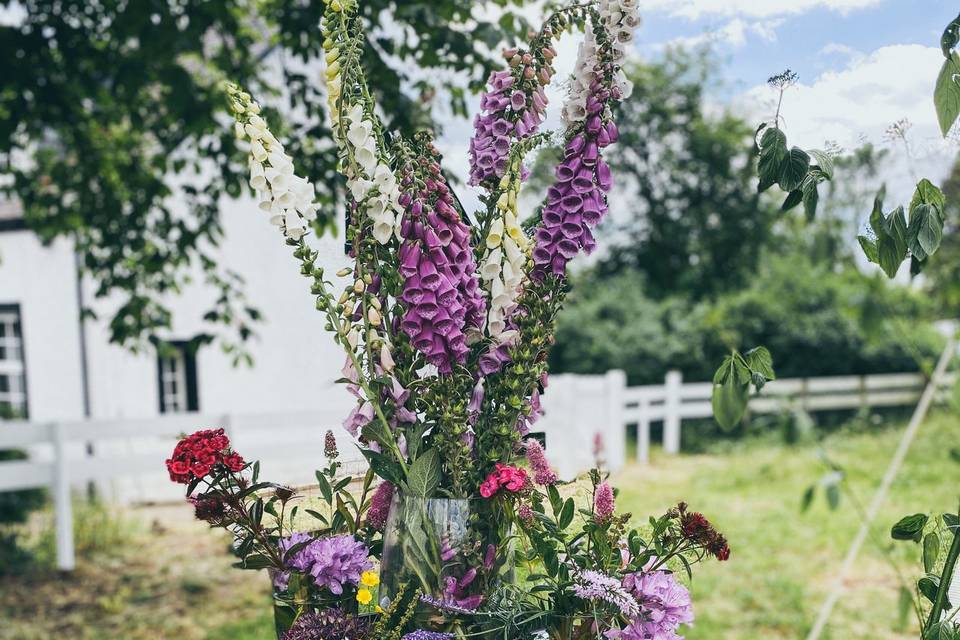 Wild blooms on whisky barrel