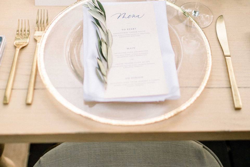 Bride's place setting