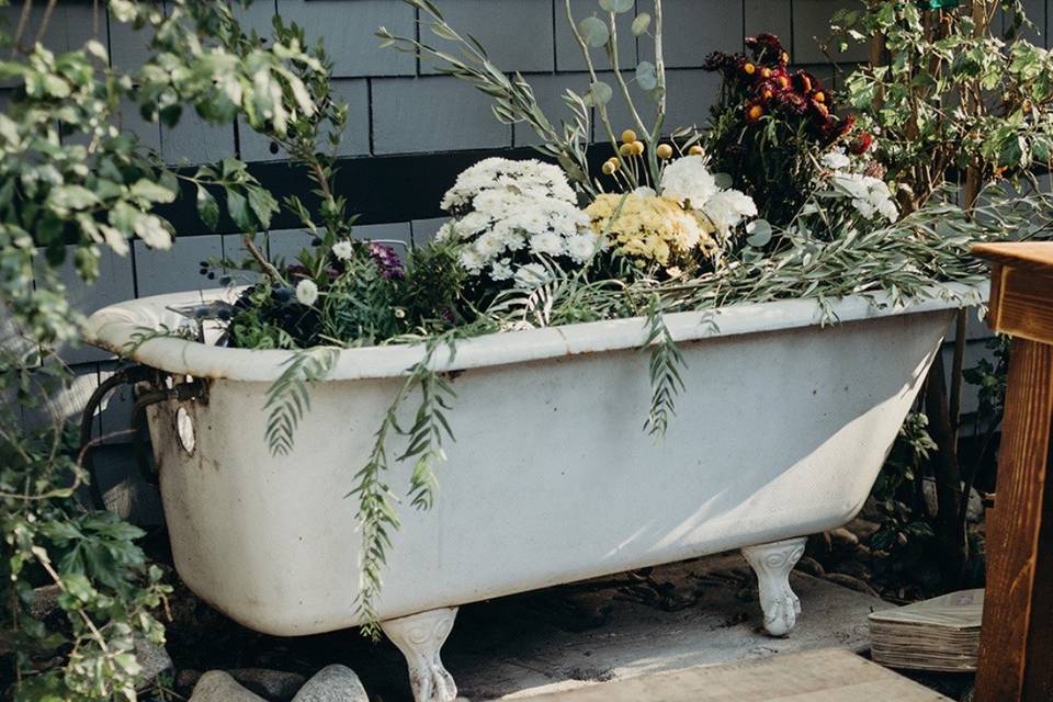 Flowers in a tub