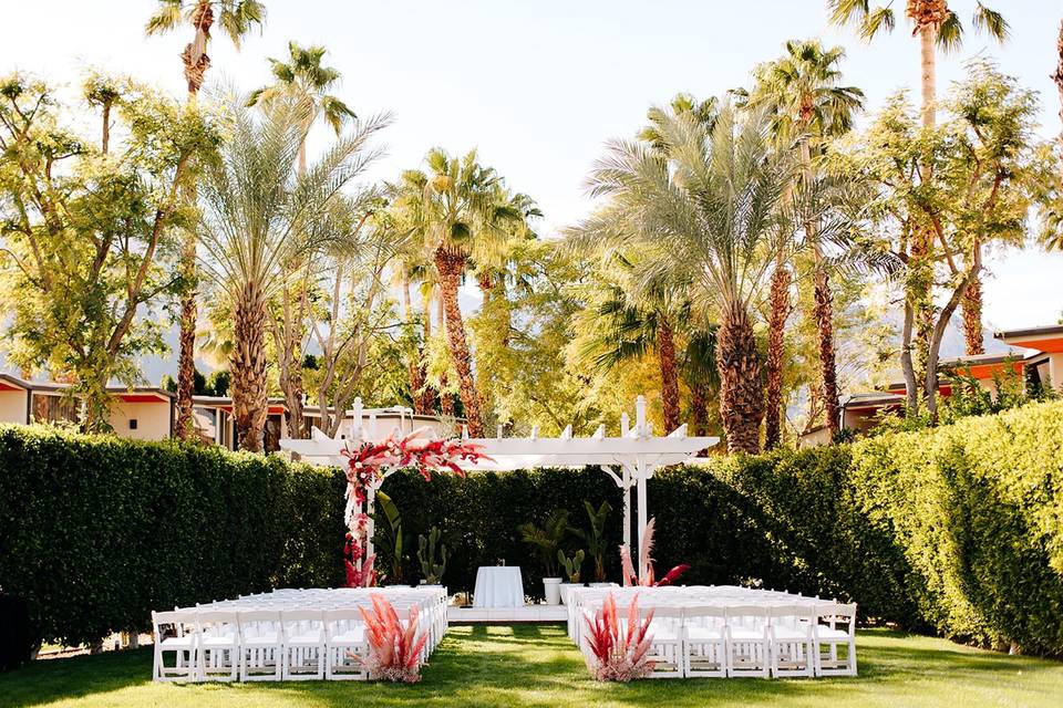 Pink Palm Springs Wedding