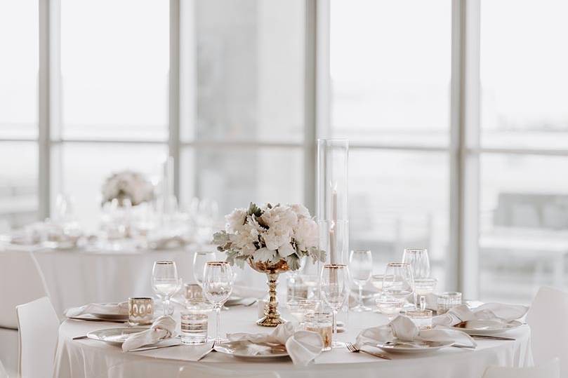 All White Modern Wedding