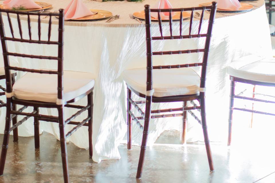 Table setup with centerpiece