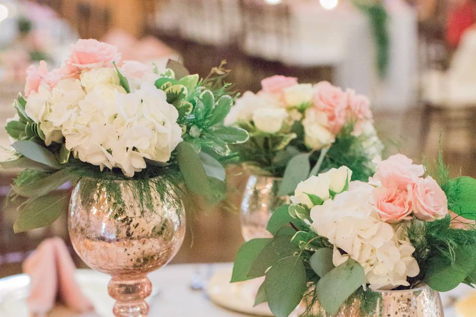 Table setup with centerpiece