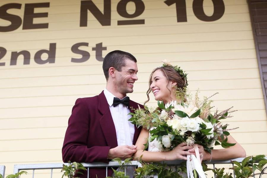 The bride and groom