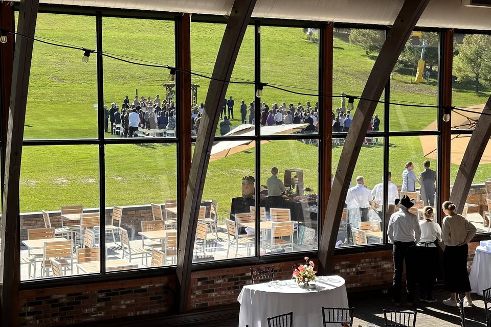 Second floor view of ceremony