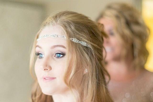 Bride in the dressing area