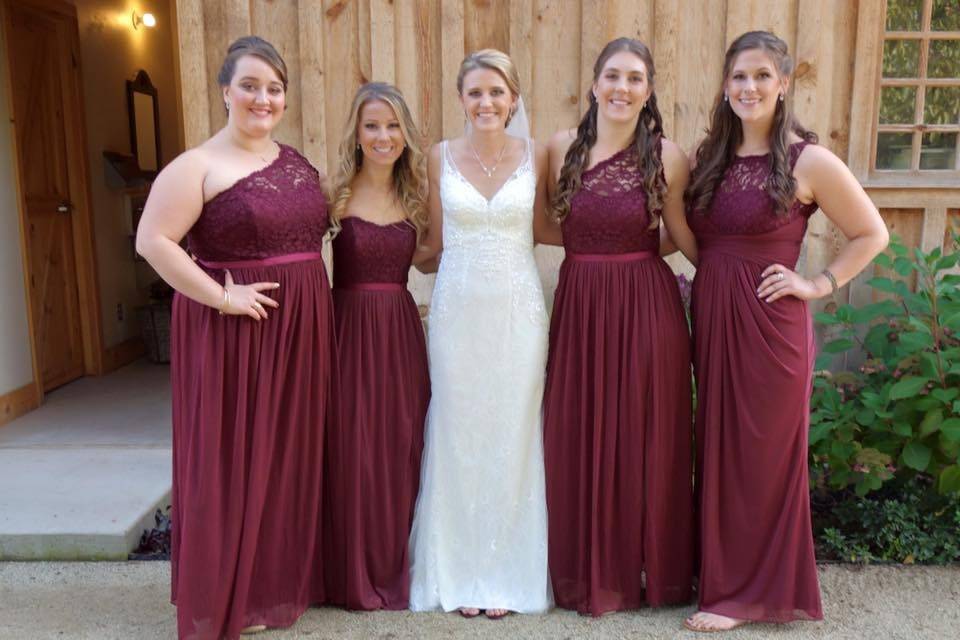 Bride and bridesmaids