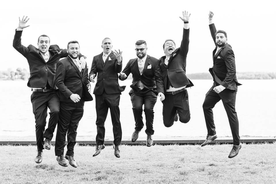 Groomsmen at Bohemia Overlook