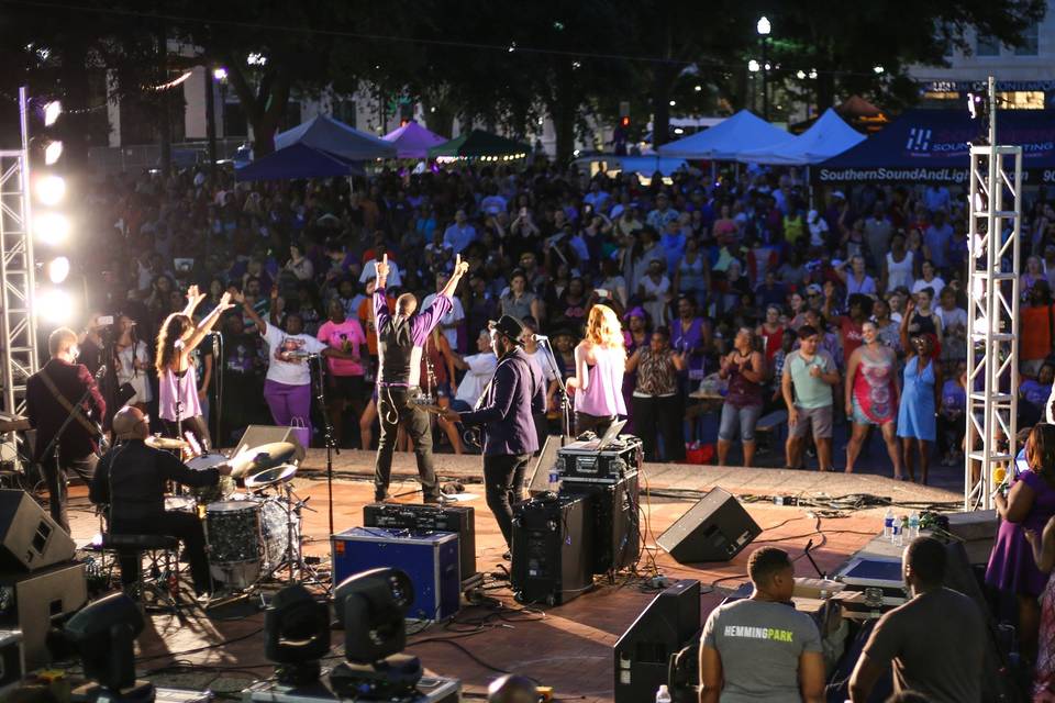 Crowd enjoying the music